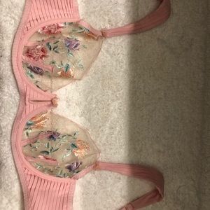 Love and Lemons pastel watercolor rose bra